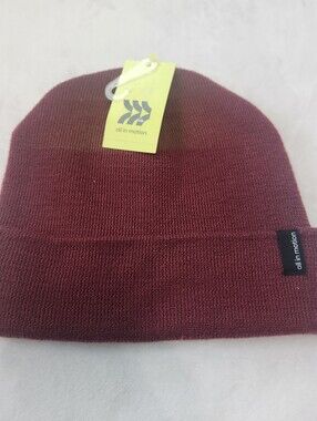 NWT All in Motion Maroon Cuffed Knit Beanie Hat